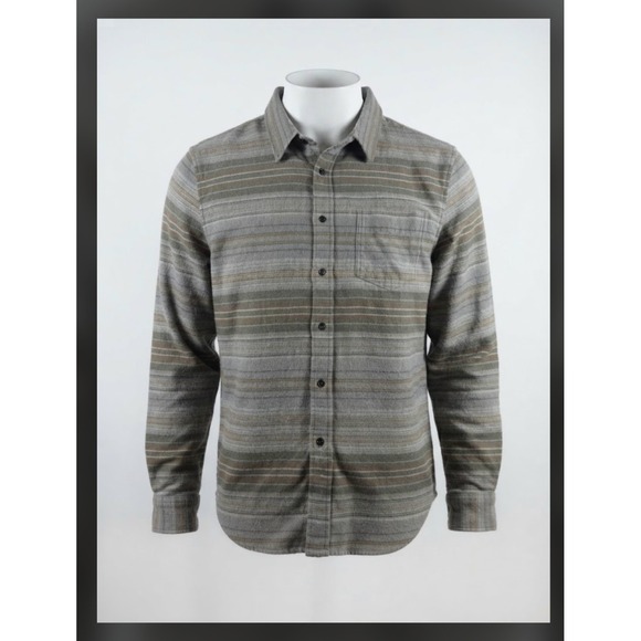 Rails Other - Rails Super Soft Flannel Striped Gray Button Shirt sz L Seaweed Moss Coastal